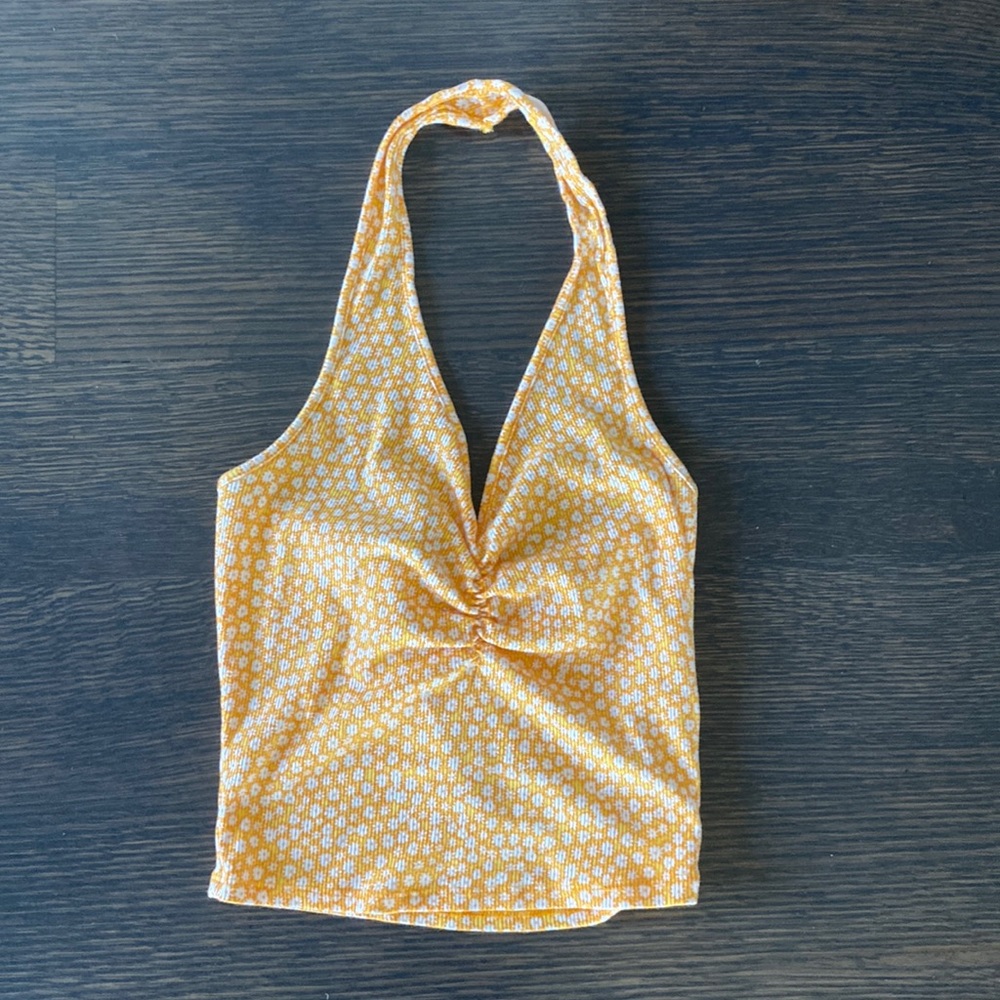 TILLYS FLOWERY SUMMER HALTER TOP STRETCHY SIZE SMALL